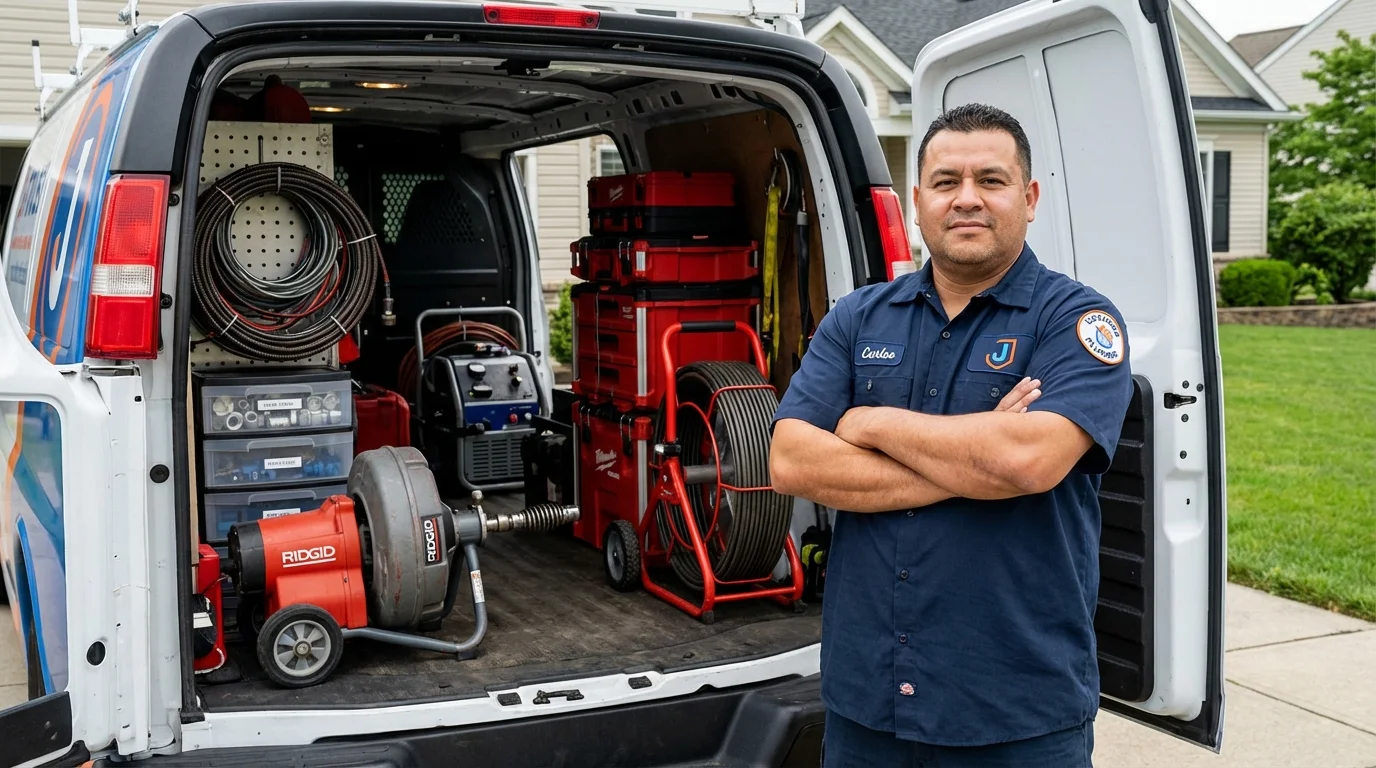 Professional drain cleaning equipment and Johns Plumbing LLC plumber in La Mirada