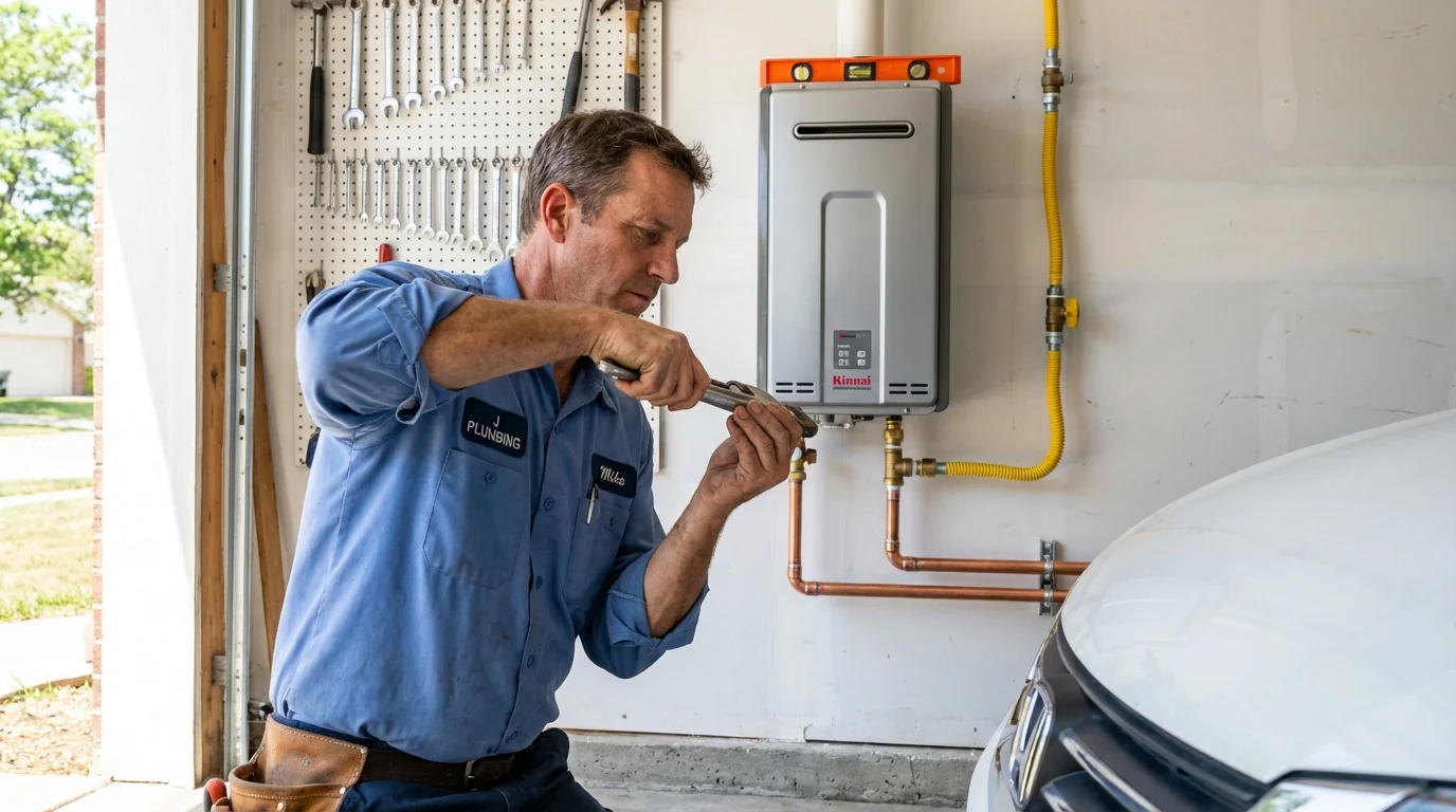Tankless water heater installation by a Johns Plumbing LLC plumber in La Mirada